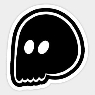 Cute Emo Skull (White) Sticker